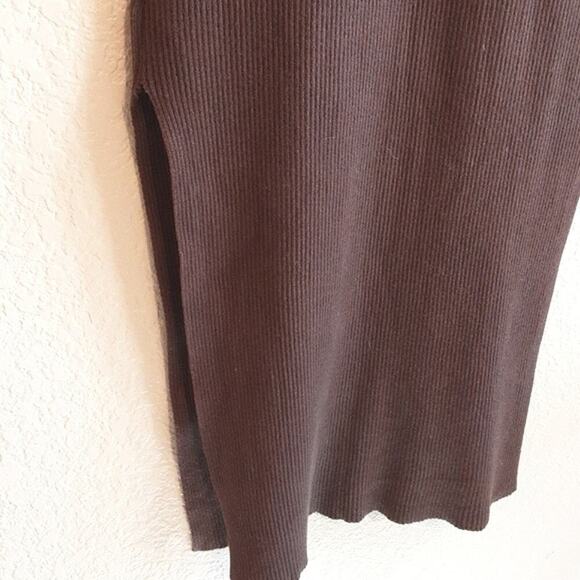 House of Harlow 1960 X Revolve Polo Ribbed Knit Sweater Brown Pencil Dress S - Picture 9 of 10